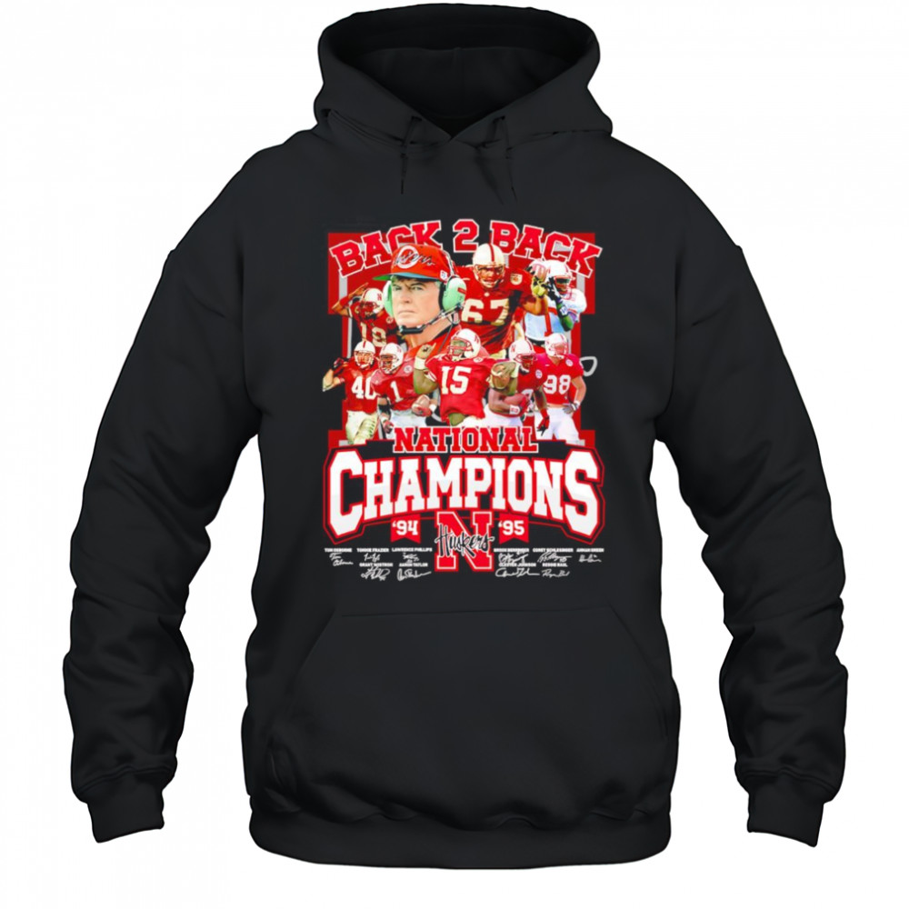 Back 2 back National Champions 94-95 Nebraska Huskers shirt Hoodie