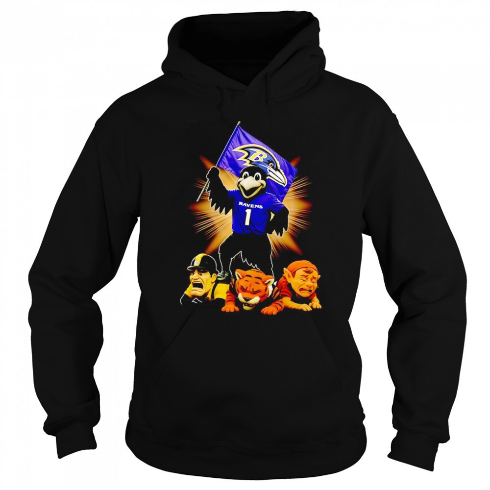 Baltimore Ravens mascot standing with flag shirt Sweatshirt