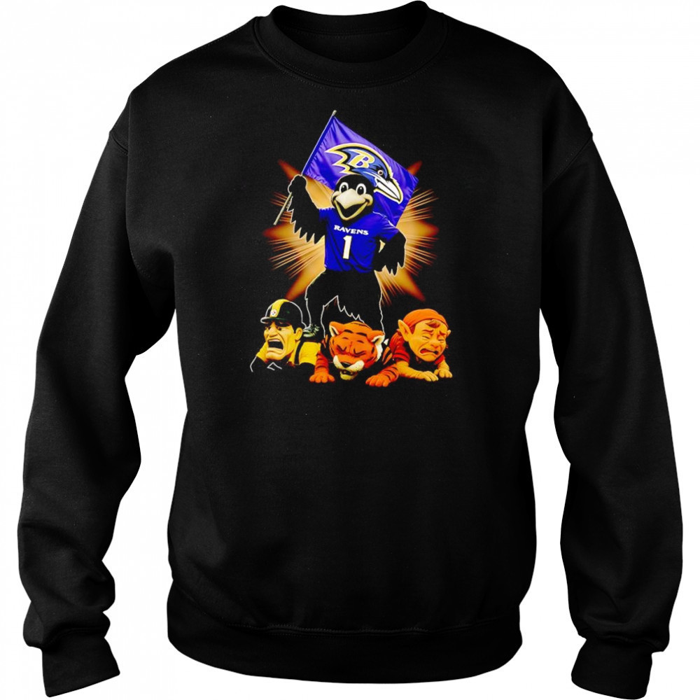 Baltimore Ravens mascot standing with flag shirt Hoodie