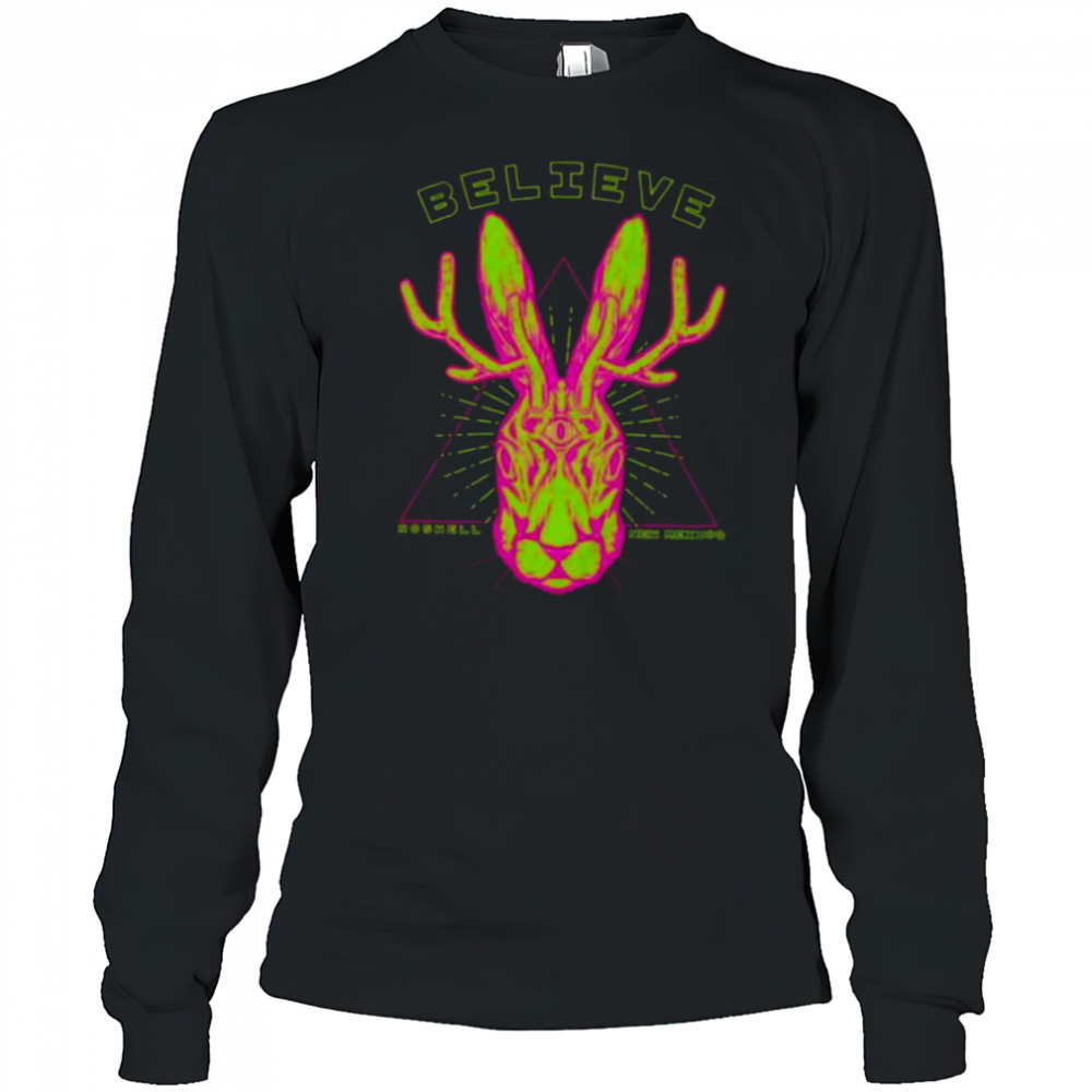 Believe rabbit head shirt Long Sleeved