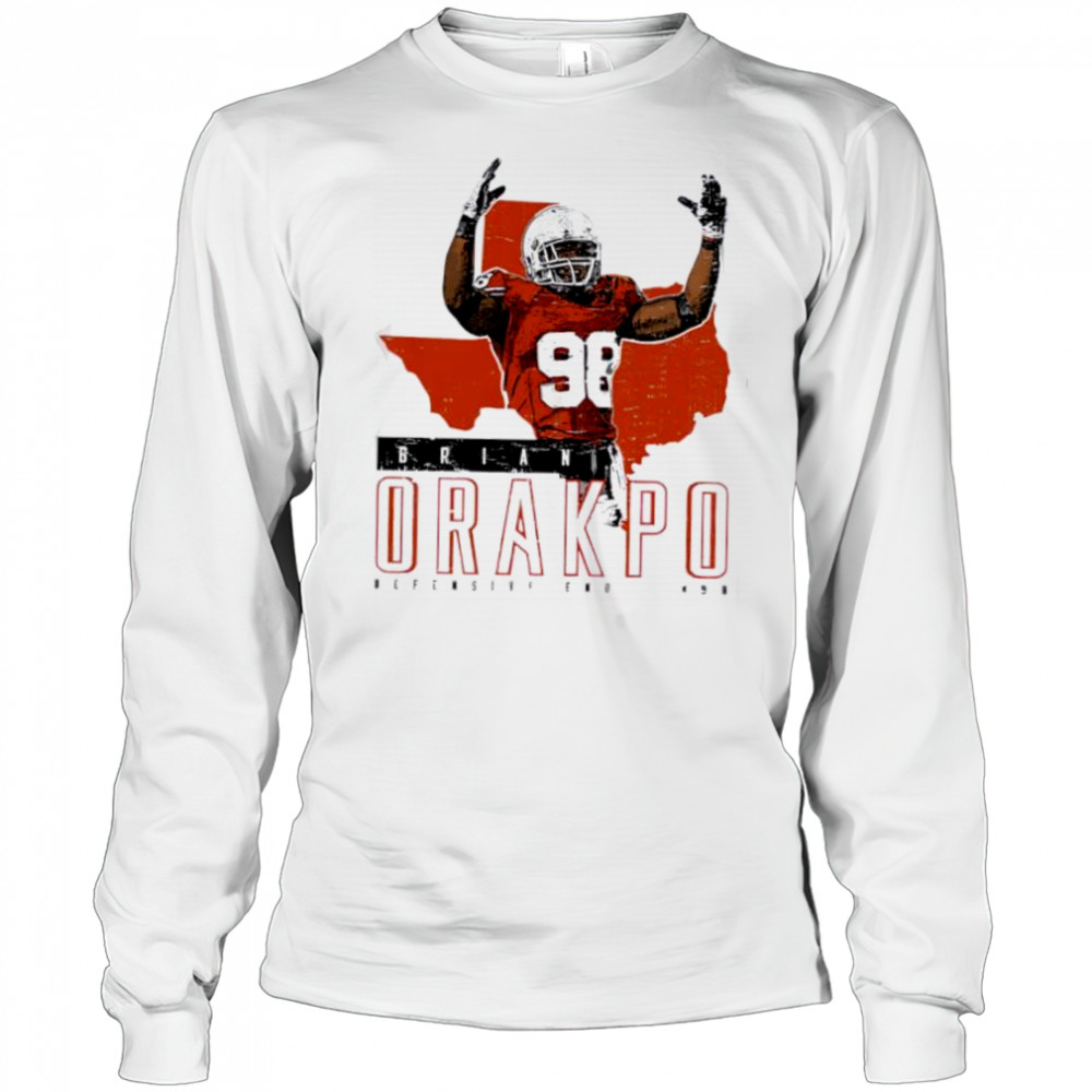 Brian orakpo Texas map state shirt Long Sleeved