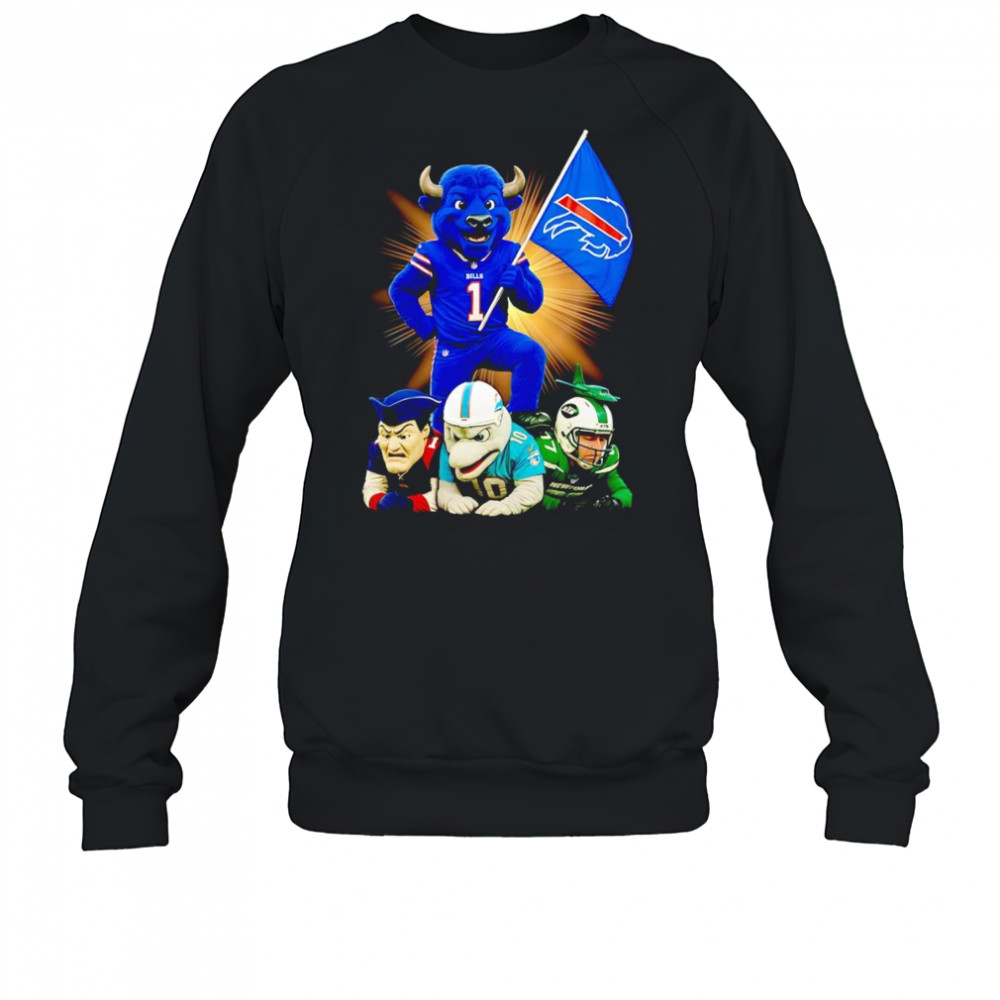 Buffalo Bills mascot standing with flag shirt Sweatshirt