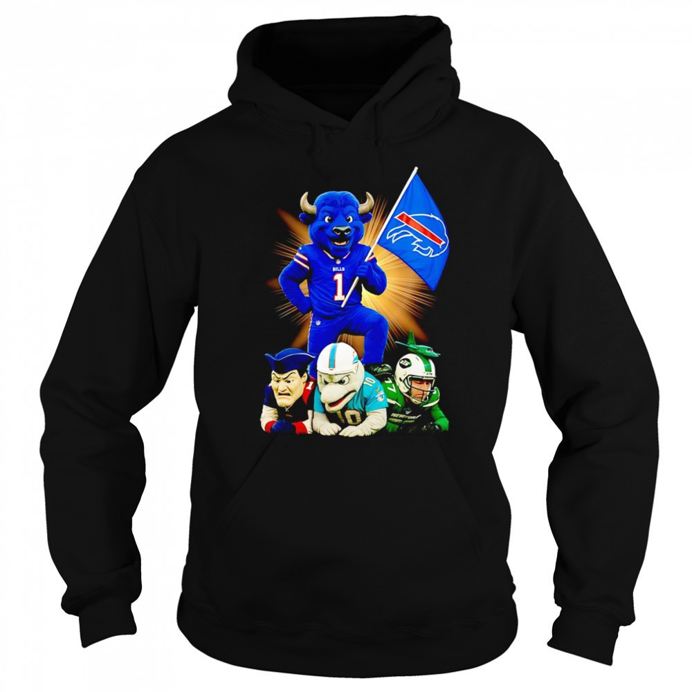 Buffalo Bills mascot standing with flag shirt Sweatshirt