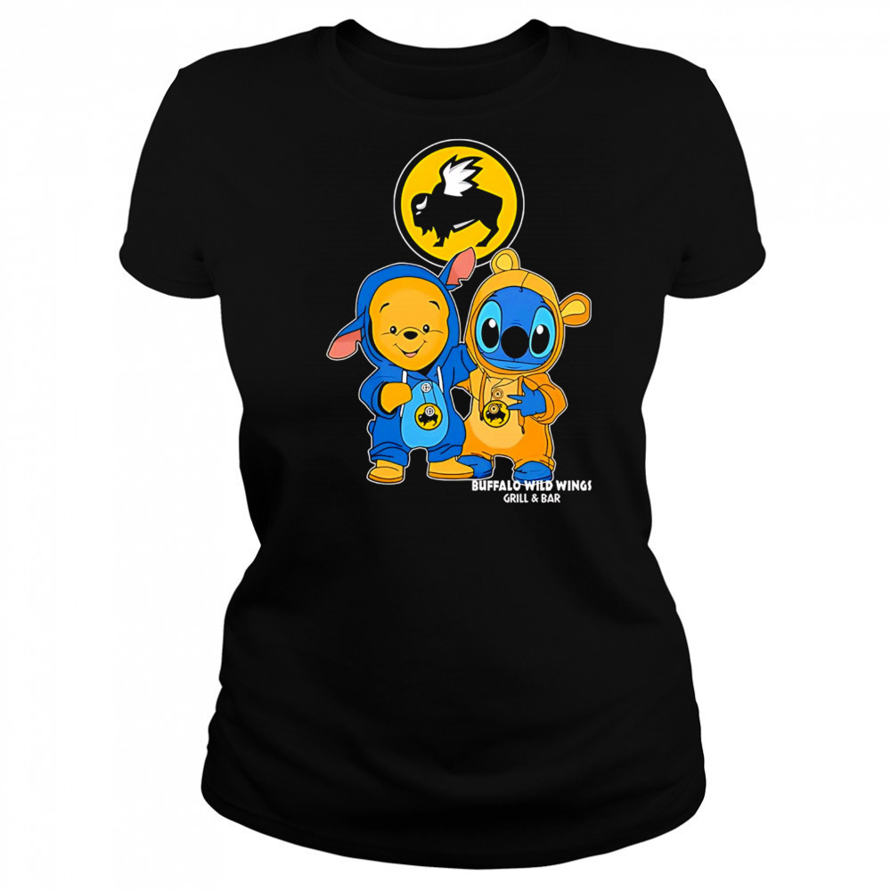 Buffalo wild wings pooh and stitch friends shirt Women's T-shirt