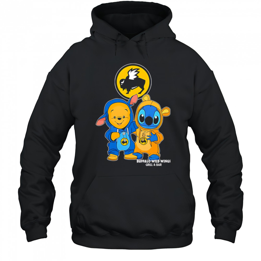 Buffalo wild wings pooh and stitch friends shirt Hoodie
