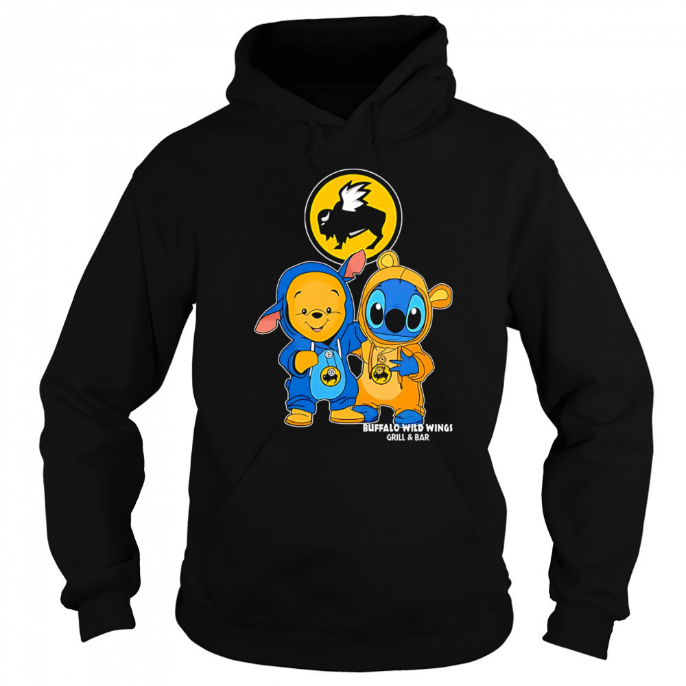 Buffalo wild wings pooh and stitch friends shirt Sweatshirt