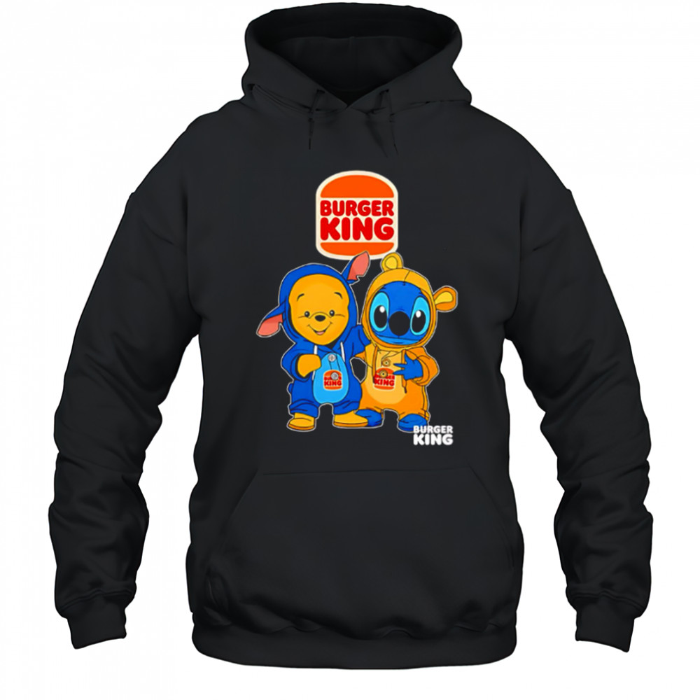 Burger king pooh and stitch friends shirt Hoodie