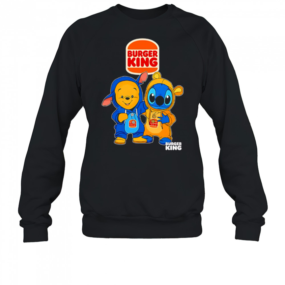 Burger king pooh and stitch friends shirt Sweatshirt