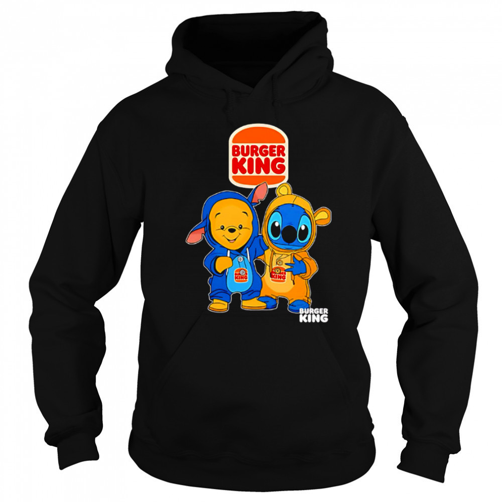 Burger king pooh and stitch friends shirt Sweatshirt