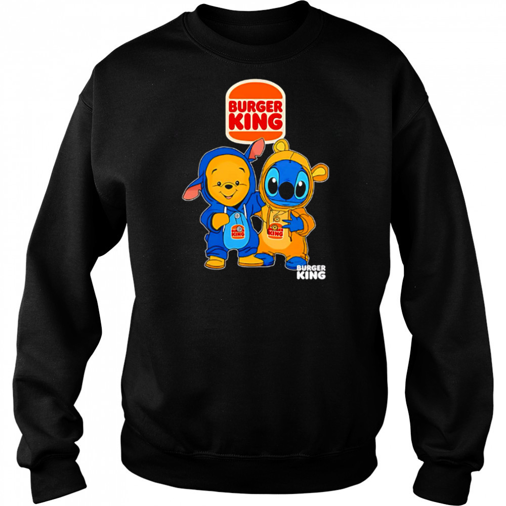 Burger king pooh and stitch friends shirt Hoodie
