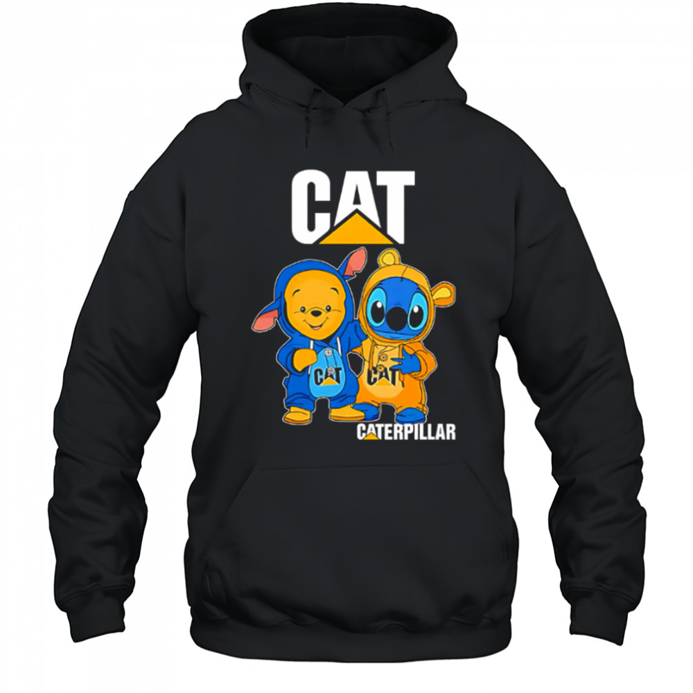 Cat caterpillar pooh and stitch friends shirt Hoodie