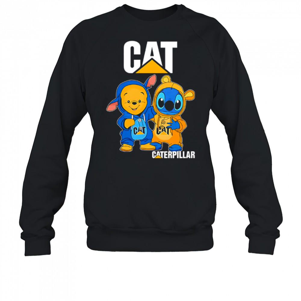 Cat caterpillar pooh and stitch friends shirt Sweatshirt