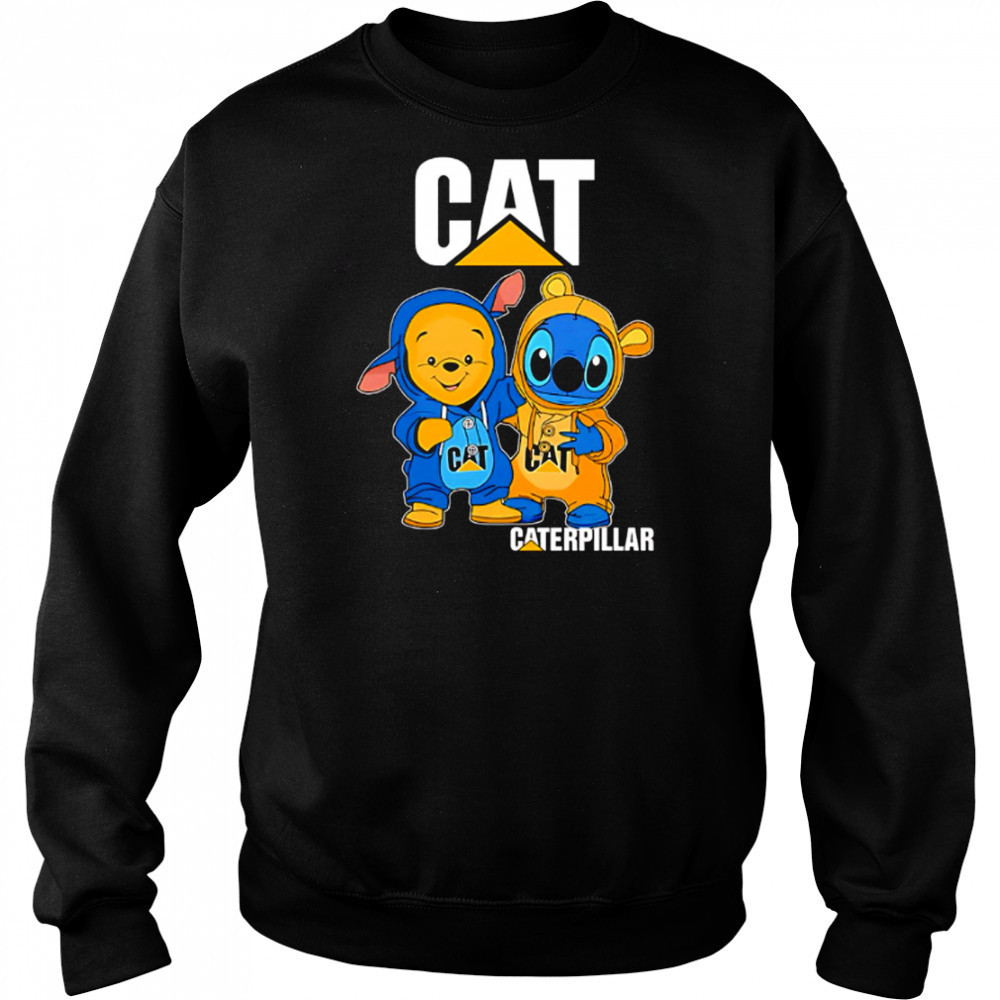 Cat caterpillar pooh and stitch friends shirt Hoodie
