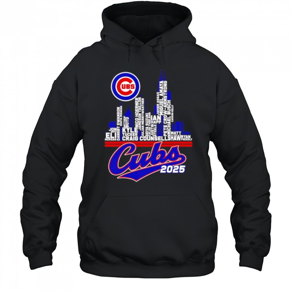 Chicago Cubs 2025 skyline name shirt Hoodie