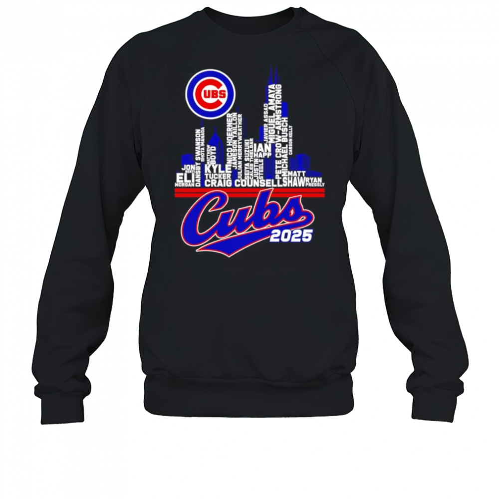 Chicago Cubs 2025 skyline name shirt Sweatshirt