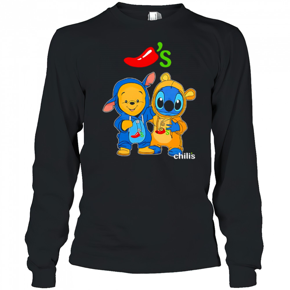 Chili’s pooh and stitch friends shirt Long Sleeved