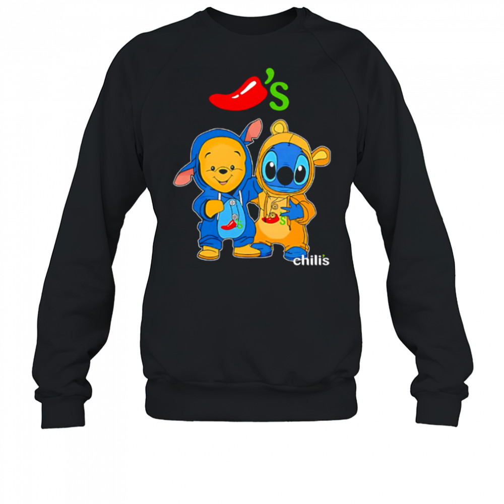 Chili’s pooh and stitch friends shirt Sweatshirt
