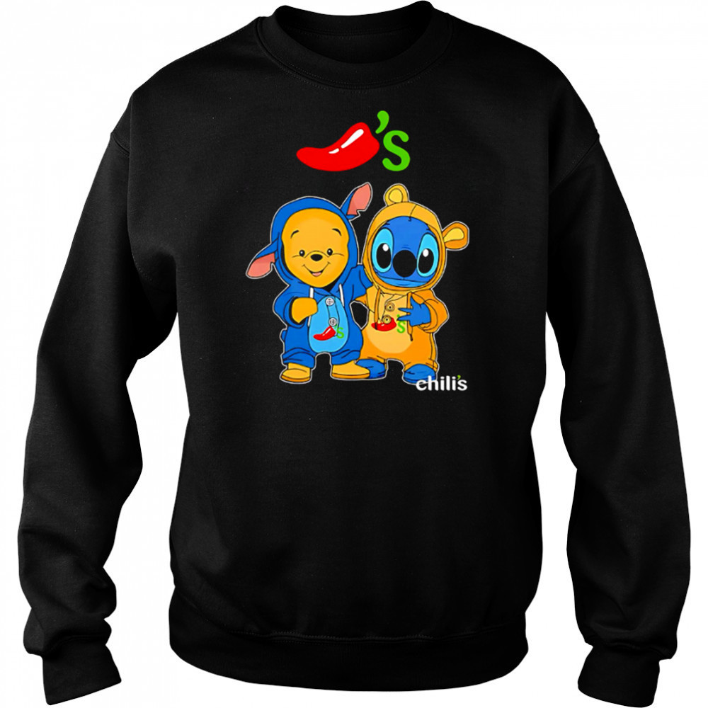 Chili’s pooh and stitch friends shirt Hoodie