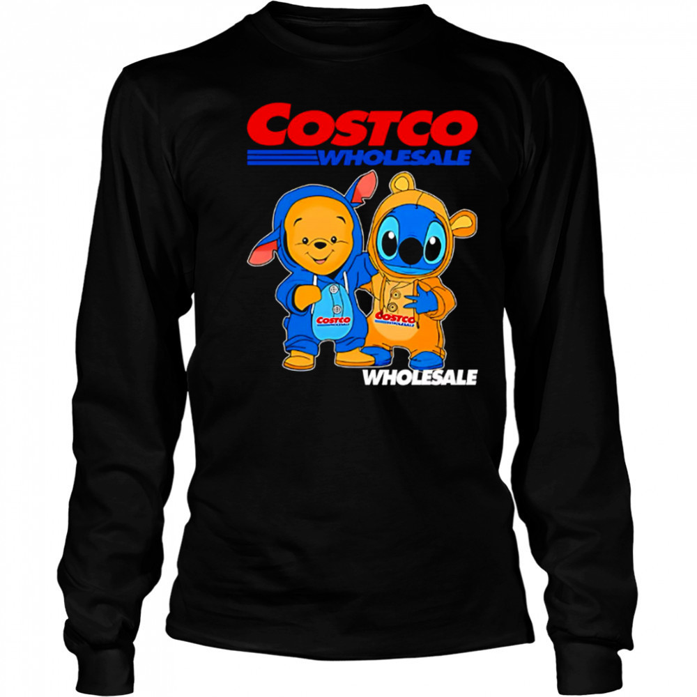 Costco wholesale pooh and stitch friends shirt Long Sleeved