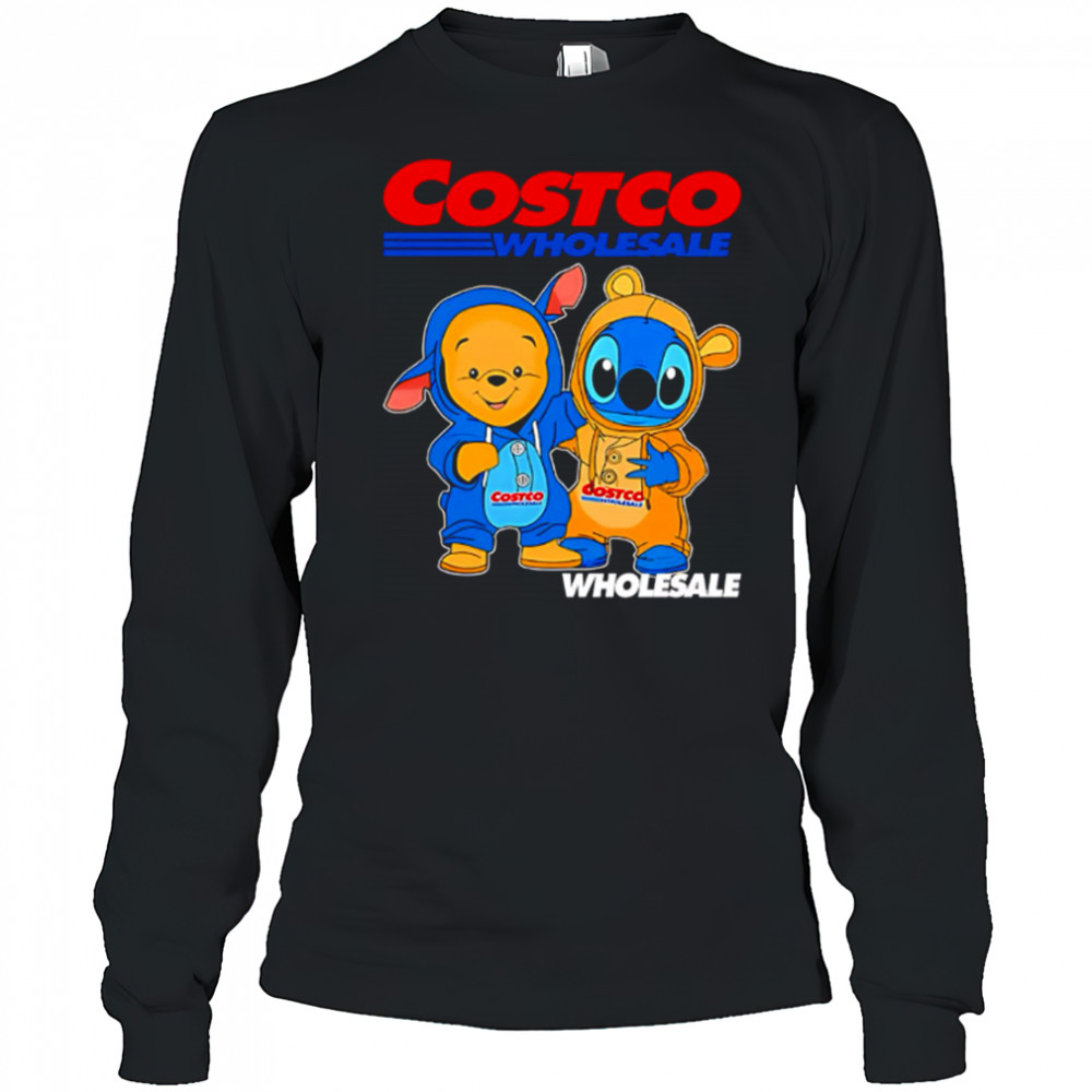 Costco wholesale pooh and stitch friends shirt Long Sleeved