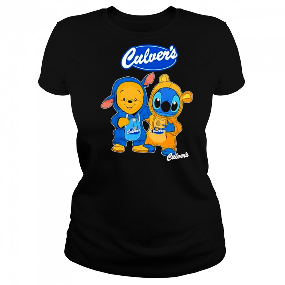 Culver’s pooh and stitch friends shirt Women's T-shirt