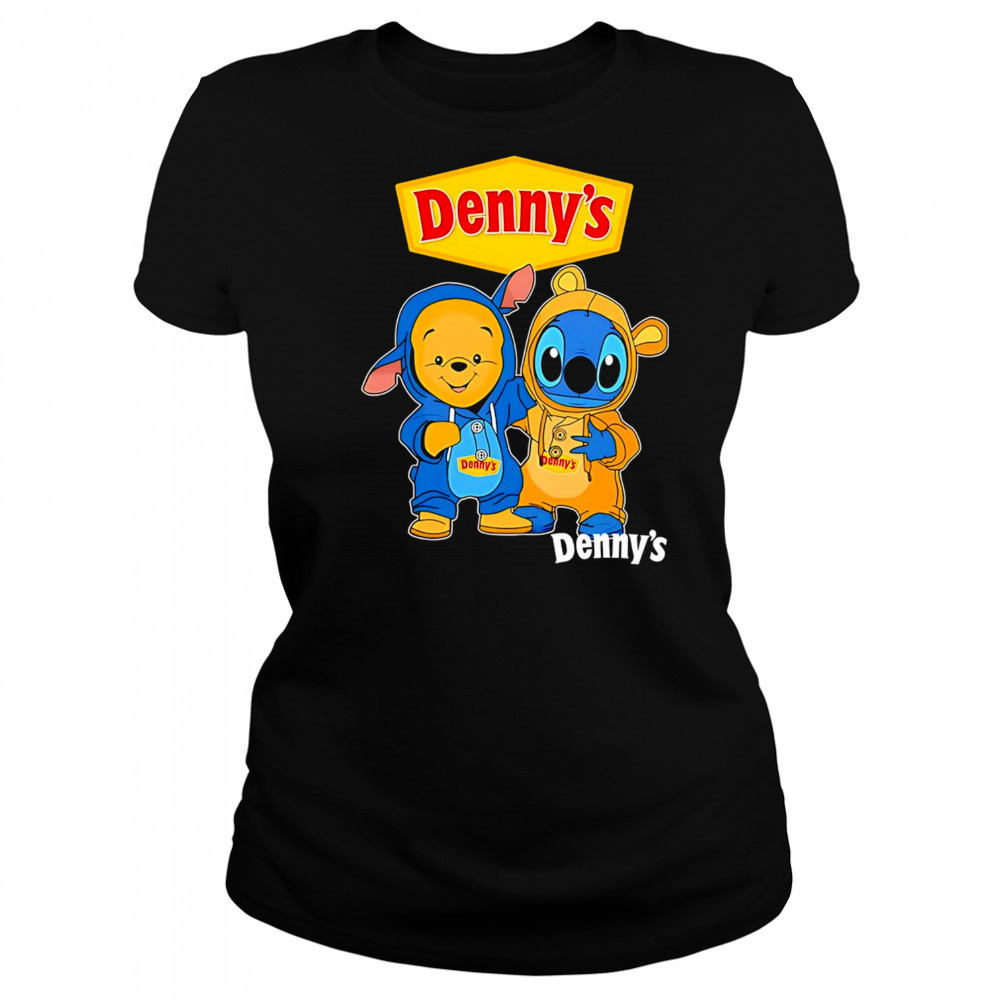 Denny’s pooh and stitch friends shirt Women's T-shirt