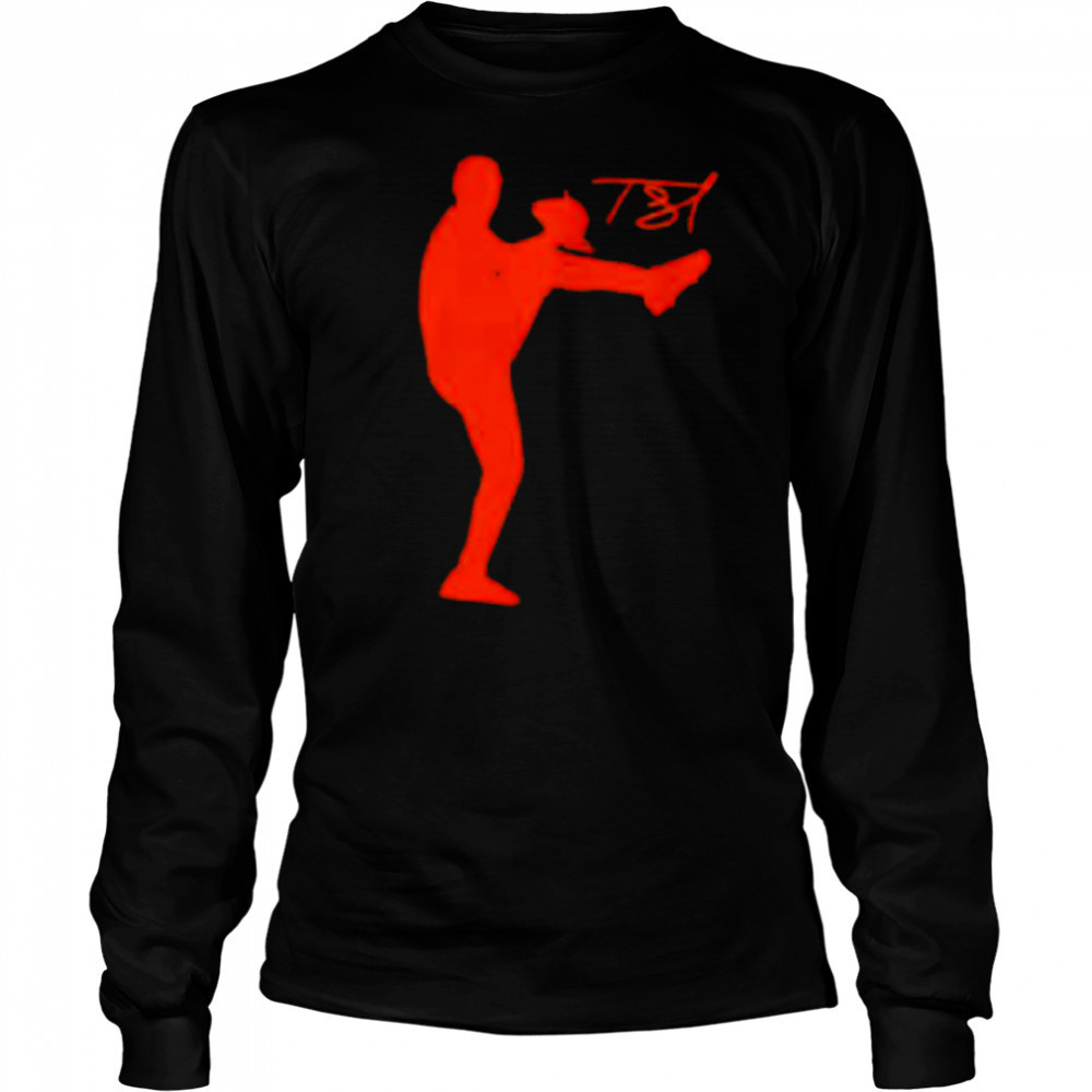 Detroit Tigers Tarik Skubal Silhouette baseball shirt Long Sleeved
