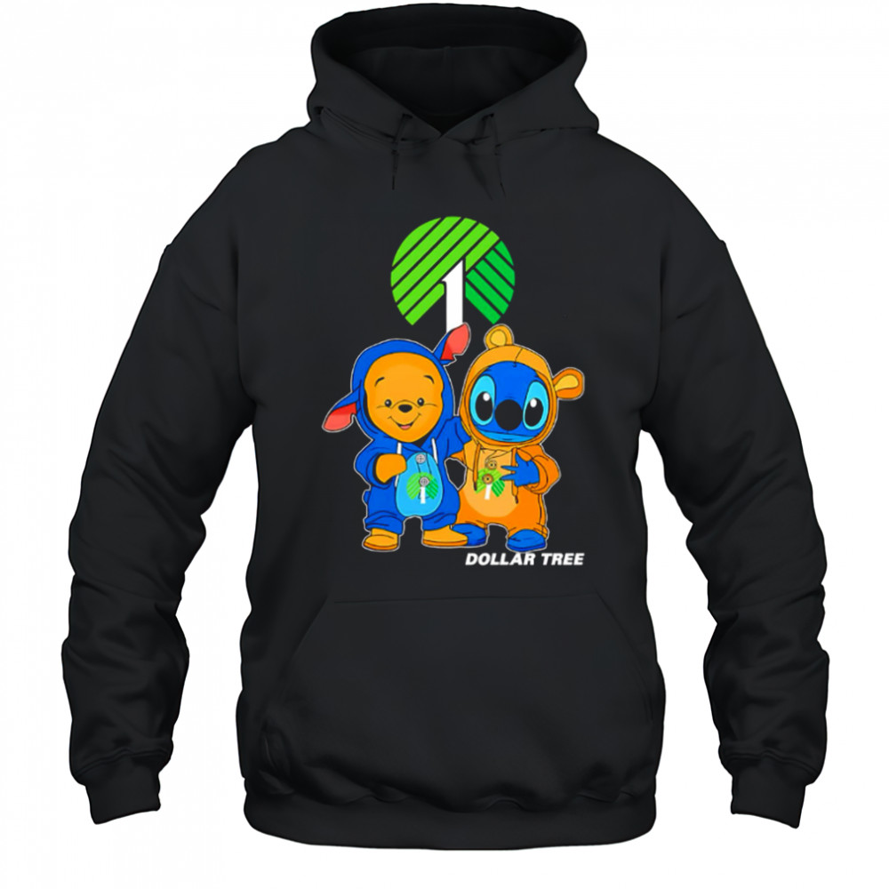 Dollar tree pooh and stitch friends shirt Hoodie