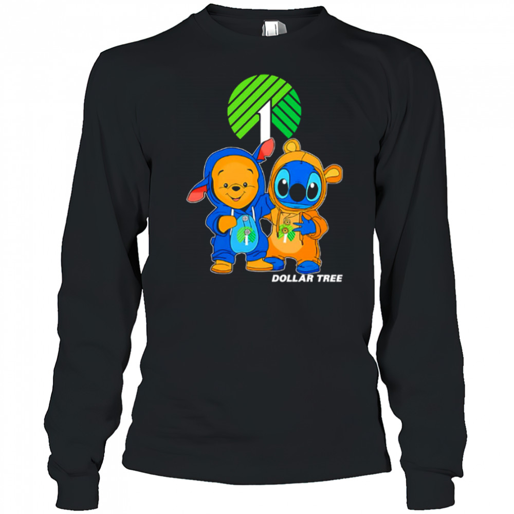 Dollar tree pooh and stitch friends shirt Long Sleeved