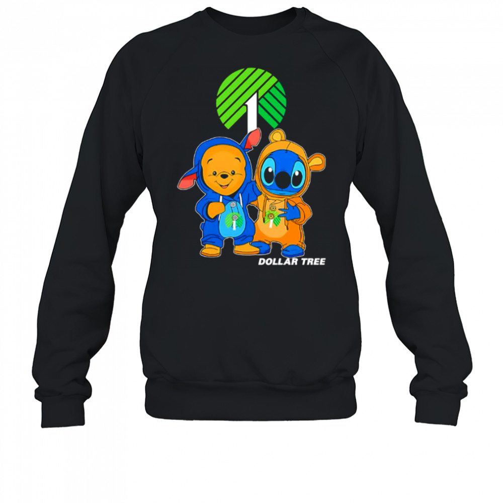 Dollar tree pooh and stitch friends shirt Sweatshirt
