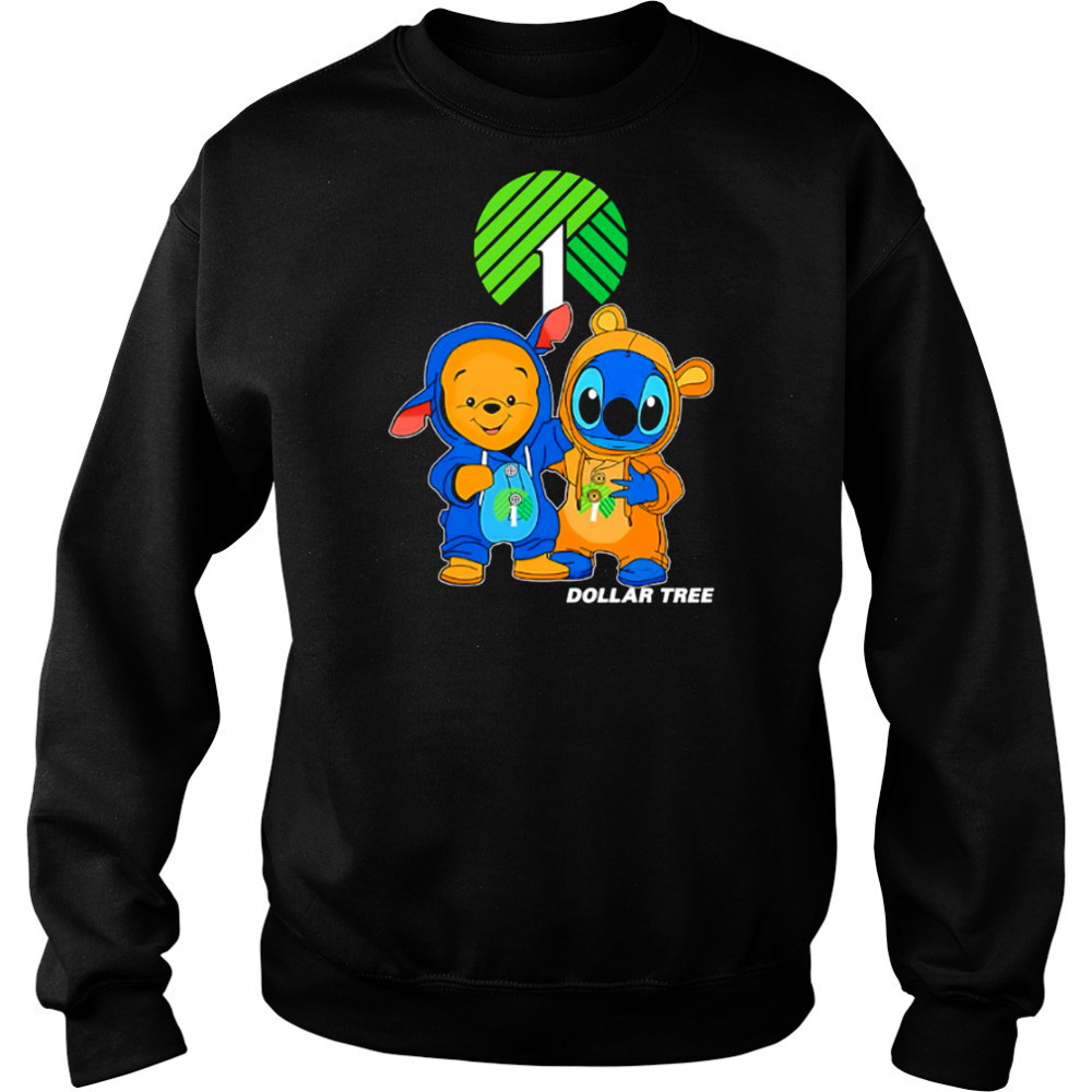 Dollar tree pooh and stitch friends shirt Hoodie