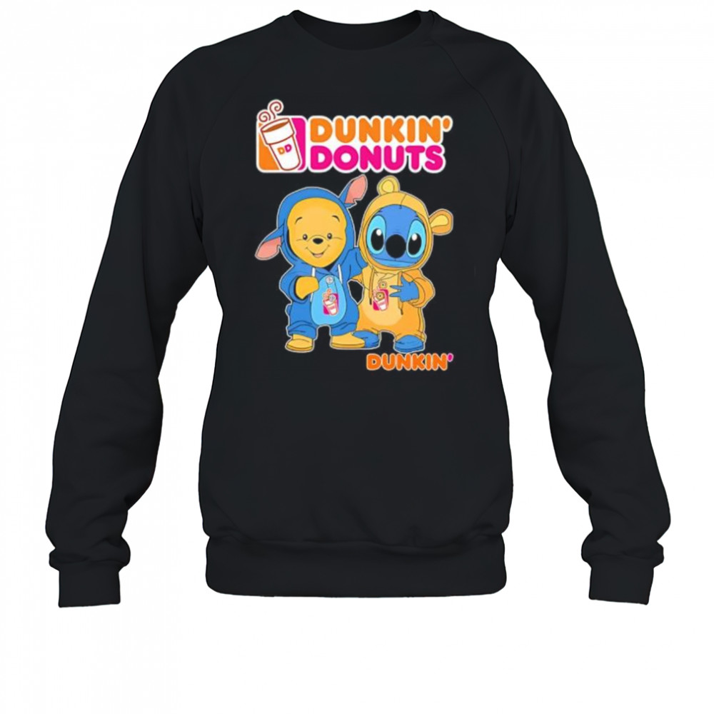 Dunkin’ pooh and stitch friends shirt Sweatshirt
