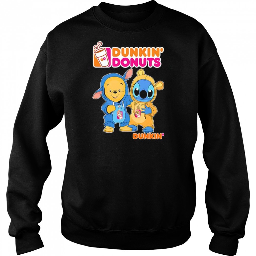 Dunkin’ pooh and stitch friends shirt Hoodie