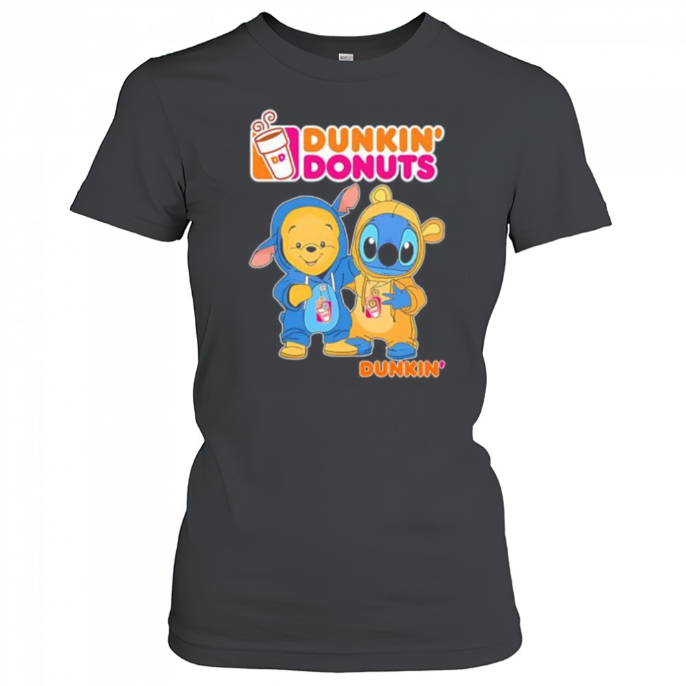 Dunkin’ pooh and stitch friends shirt Women's T-shirt