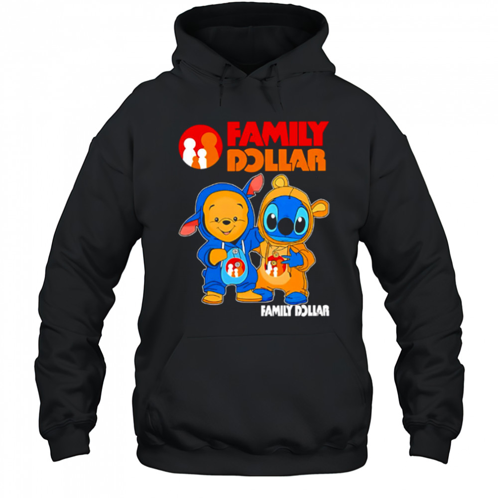Family dollar pooh and stitch friends shirt Hoodie