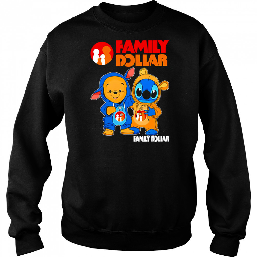 Family dollar pooh and stitch friends shirt Hoodie