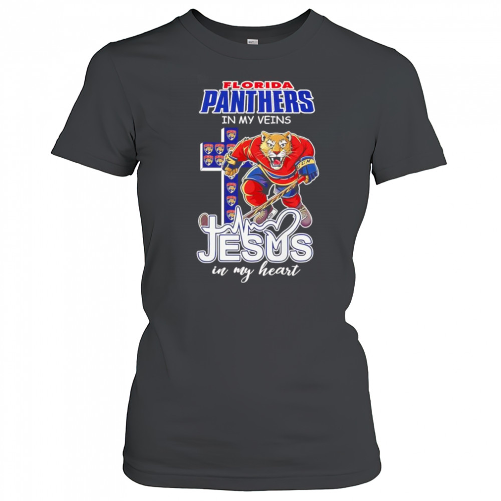 Florida Panthers in my veins Jesus in my heart mascot shirt Women's T-shirt