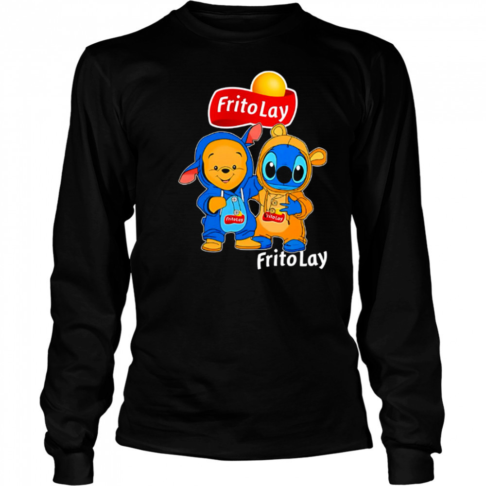 Fritolay pooh and stitch friends shirt Long Sleeved