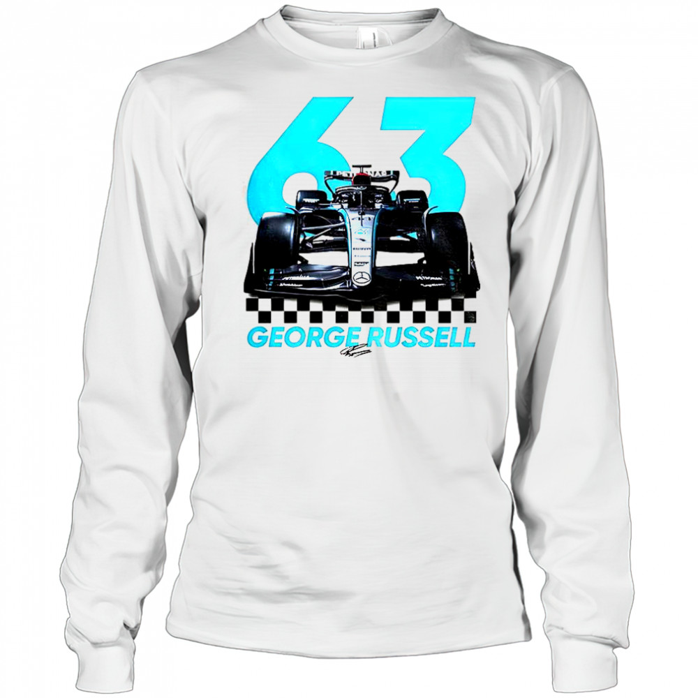 George Russell Formula One F1 Signature T-Shirt Long Sleeved
