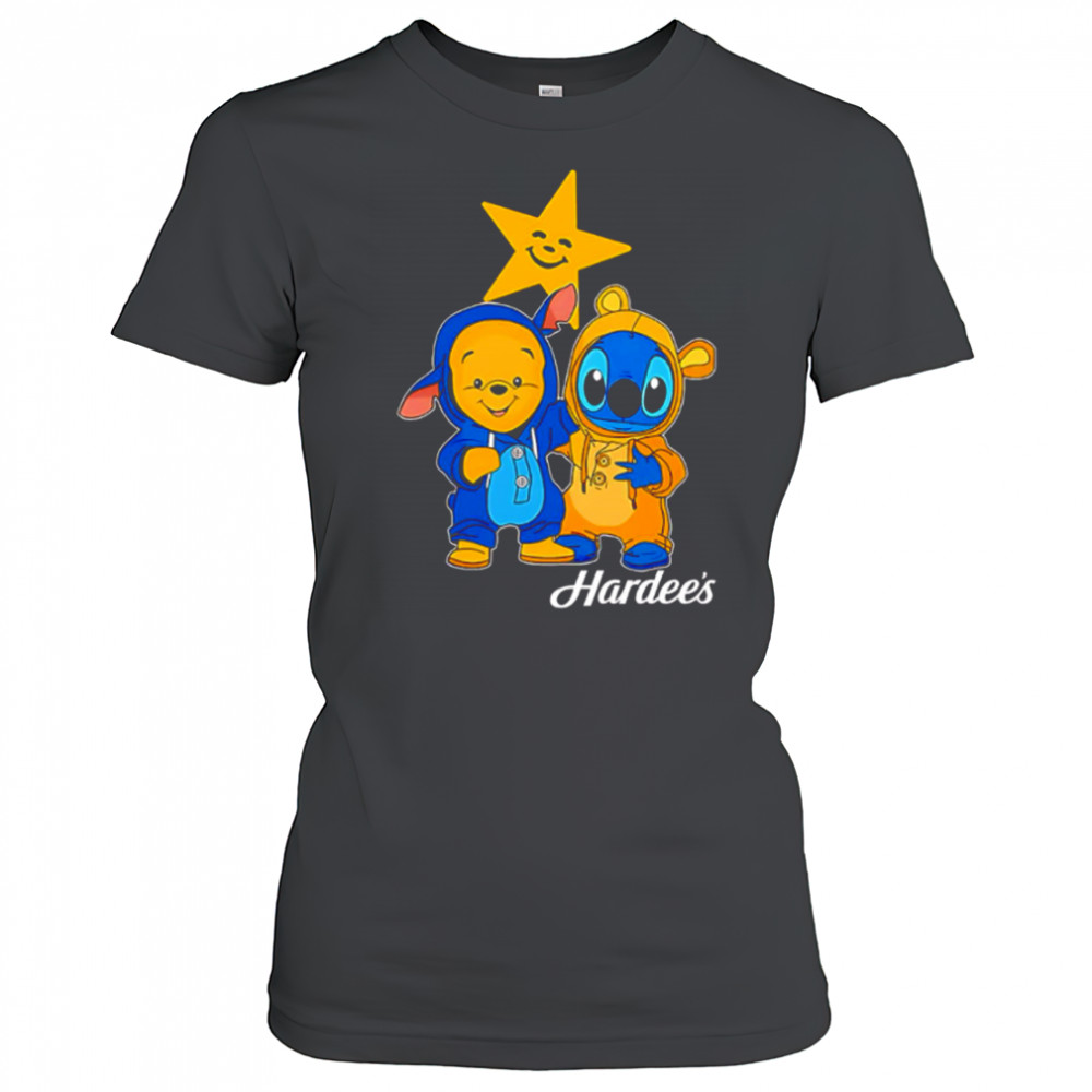 Hardee’s pooh and stitch friends shirt Women's T-shirt