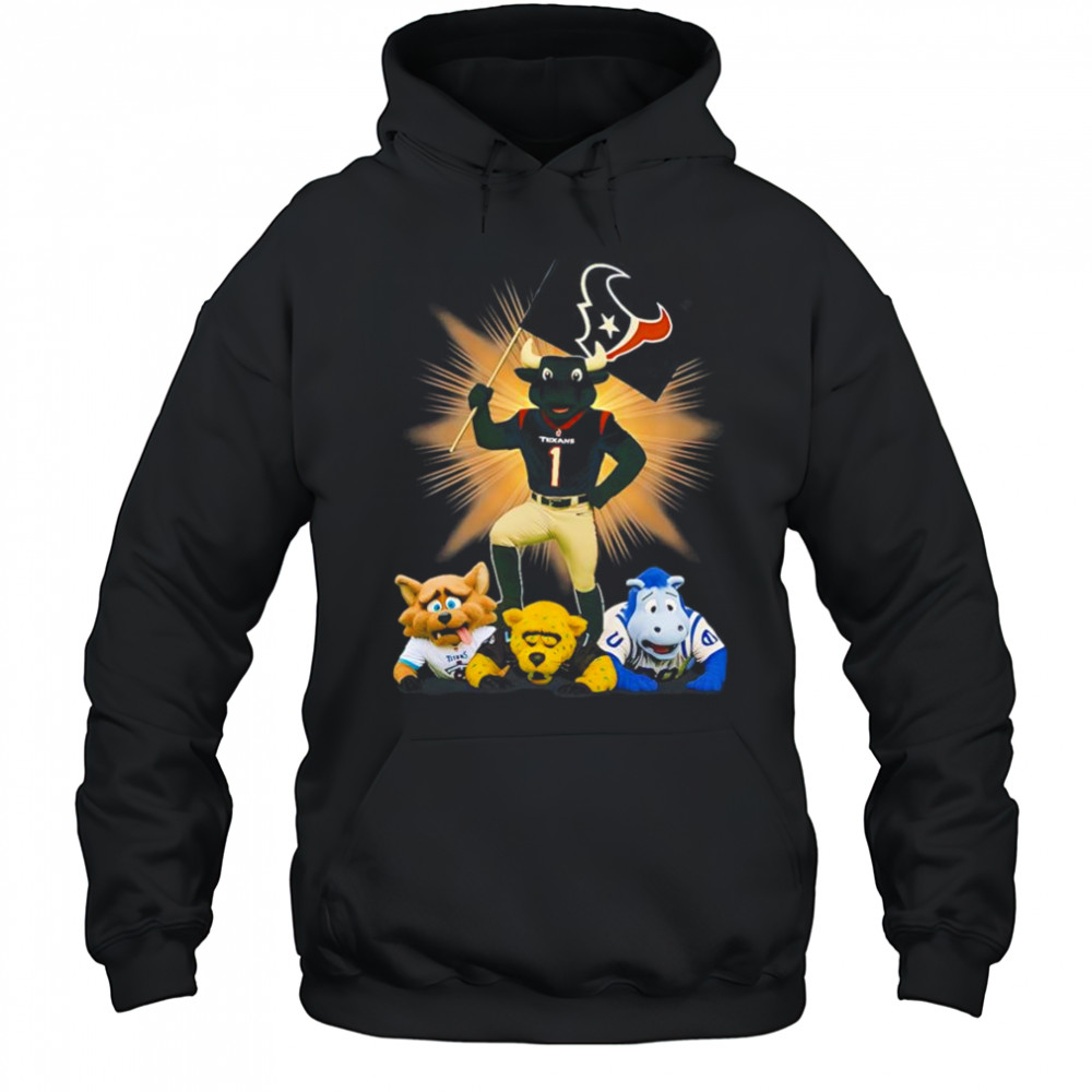 Houston Texans mascot standing with flag shirt Hoodie