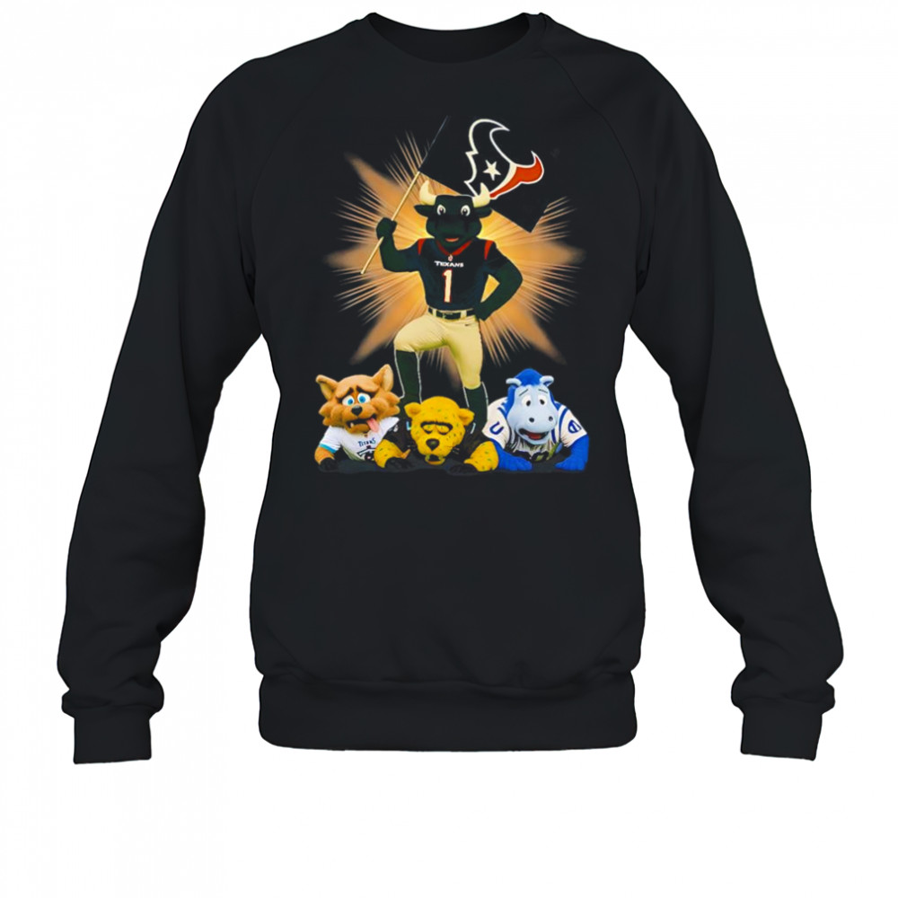 Houston Texans mascot standing with flag shirt Sweatshirt