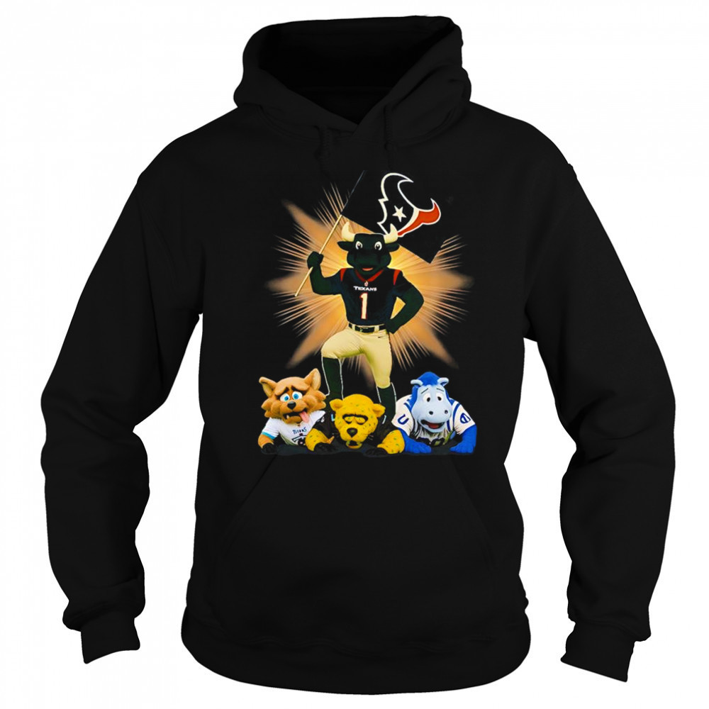 Houston Texans mascot standing with flag shirt Sweatshirt