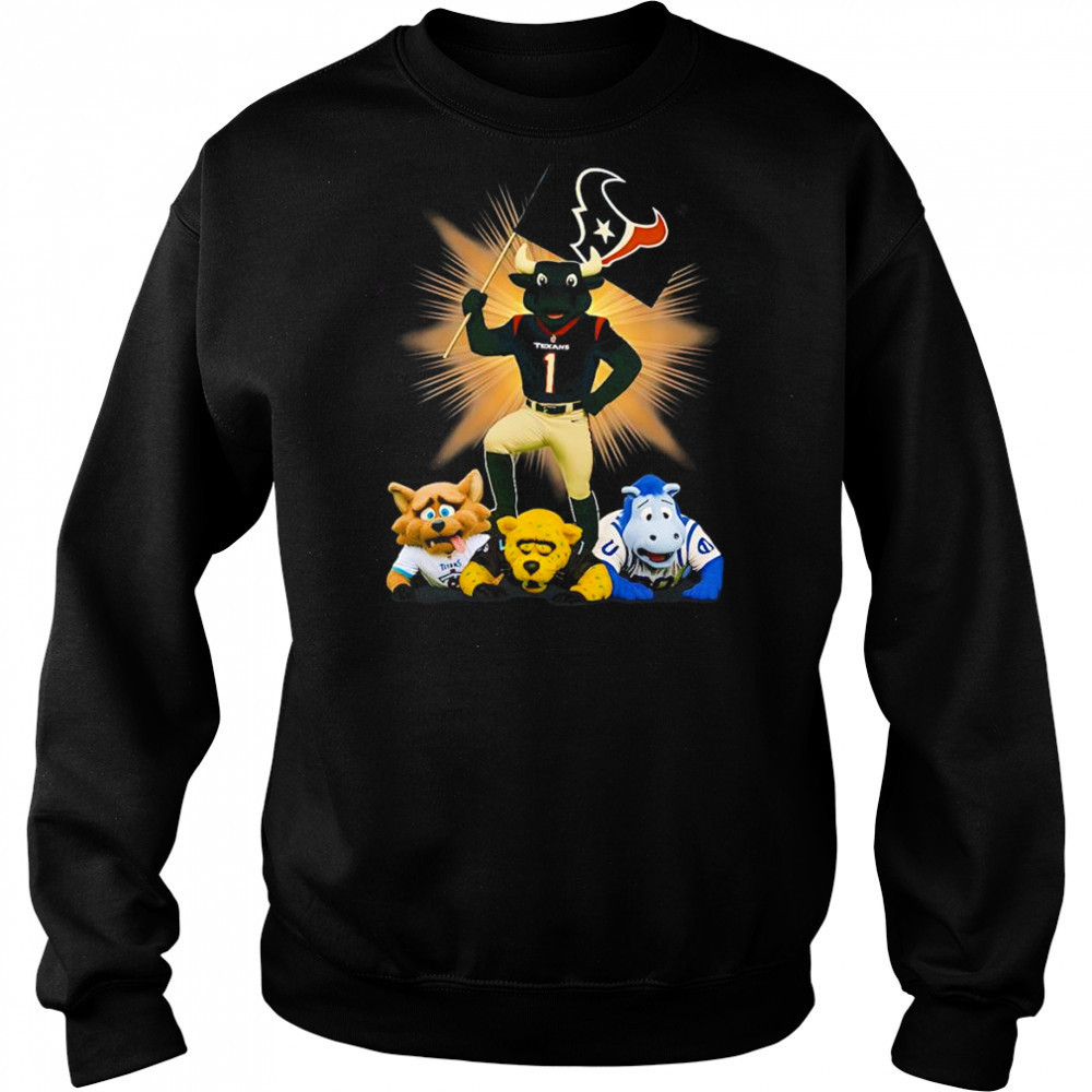 Houston Texans mascot standing with flag shirt Hoodie
