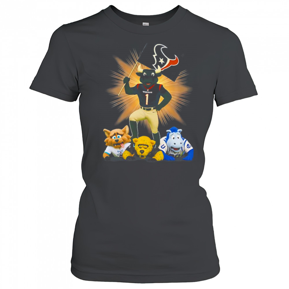 Houston Texans mascot standing with flag shirt Women's T-shirt