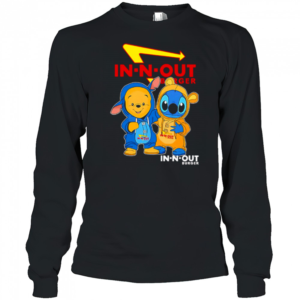 Innout burger pooh and stitch friends shirt Long Sleeved