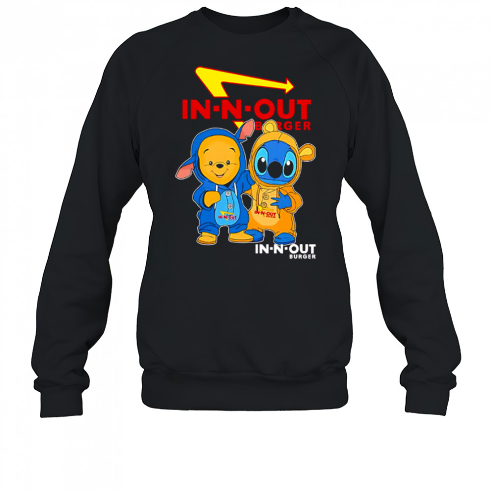 Innout burger pooh and stitch friends shirt Sweatshirt