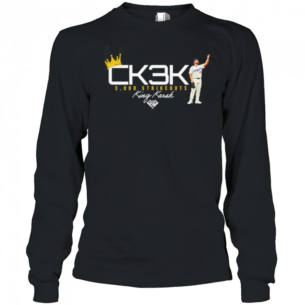 King Kersh 3,000 Strikeouts I Los Angeles Baseball shirt Long Sleeved