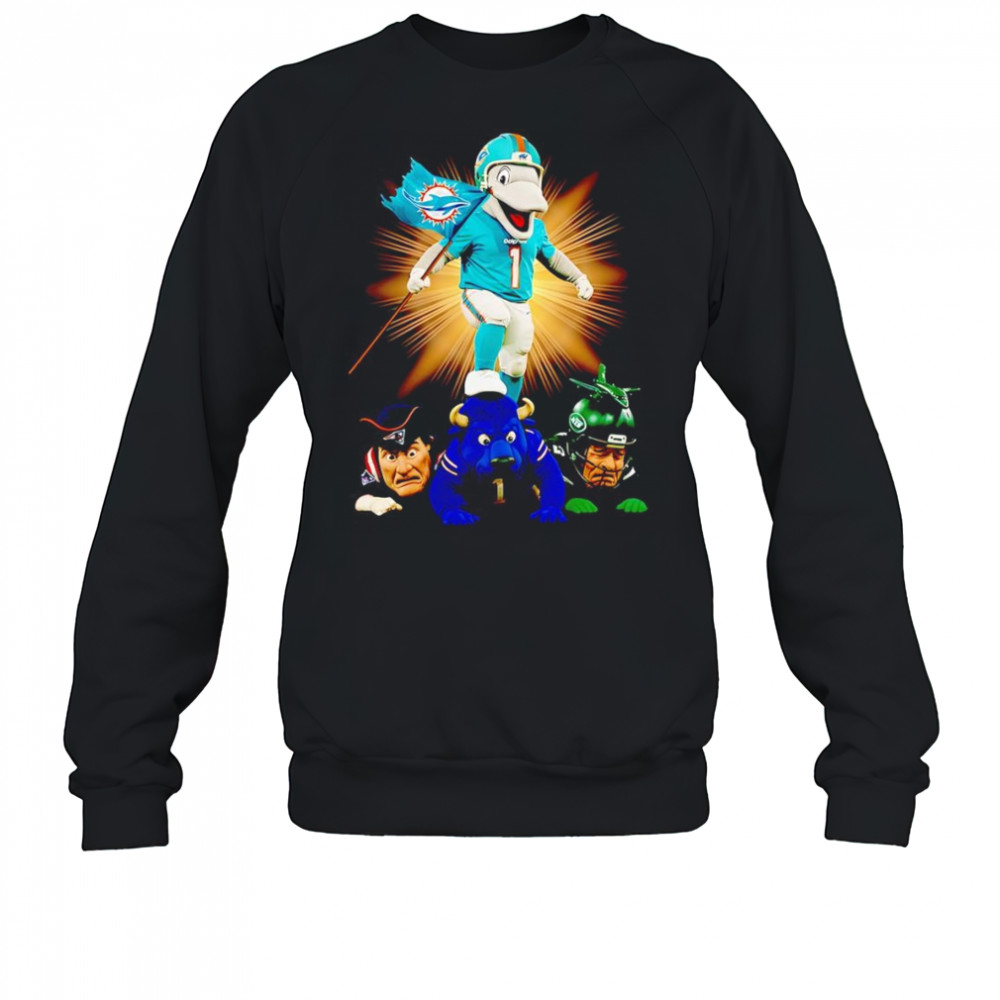 Miami Dolphins mascot standing with flag shirt Sweatshirt