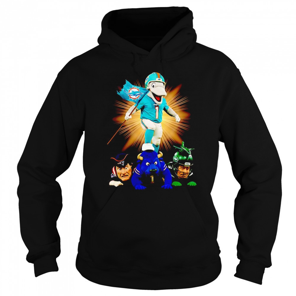 Miami Dolphins mascot standing with flag shirt Sweatshirt